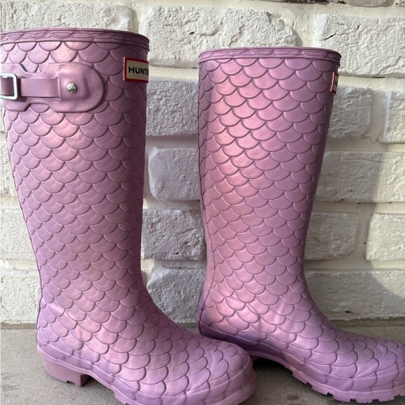 Hunter Lavender Mermaid Pattern Boots - Sea Dragon - Picture 4 of 9